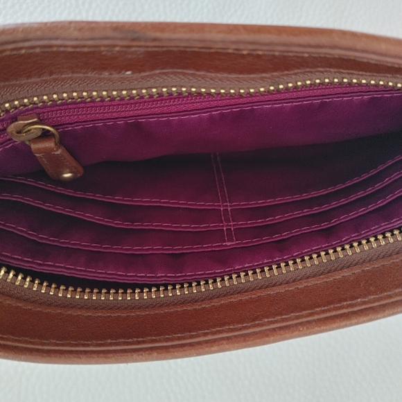 Coach Leather Wristlet with Laser Cut Detail - Rich Brown - OS - Picture 2 of 8